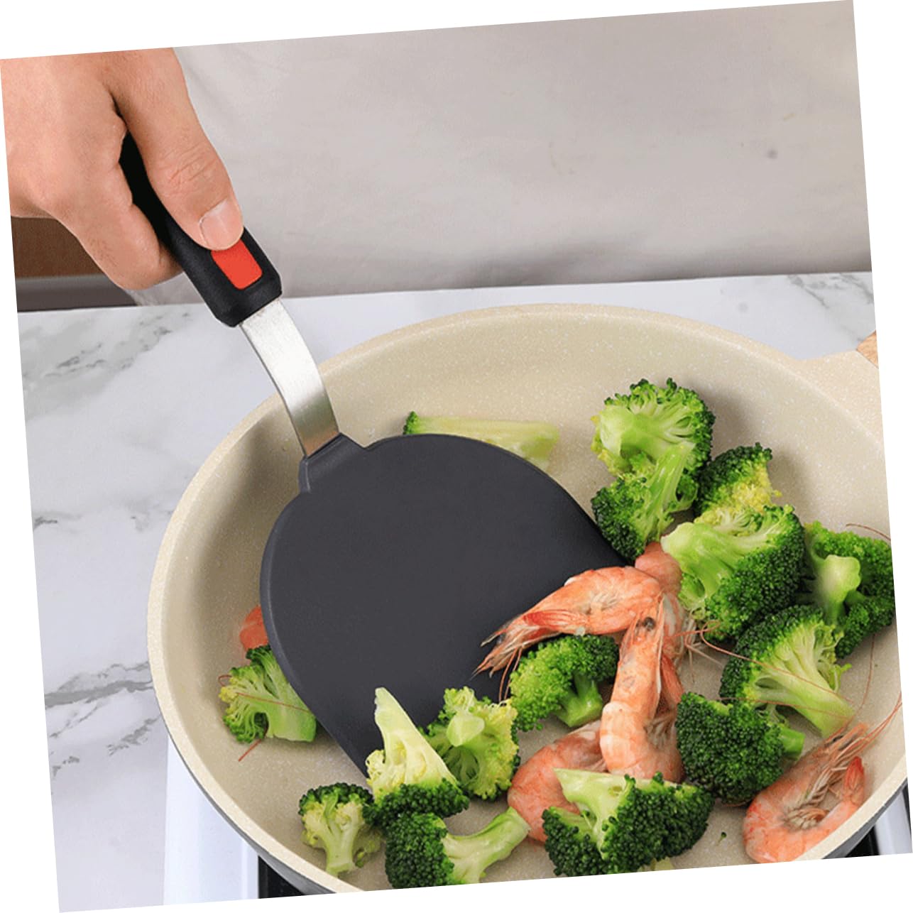 SHOWERORO Spatole da Cucina in Silicone Set di Spatole Antiaderenti per Padelle Utensili Portatili per Friggere A Casa Spatola per Wok per Cucinare