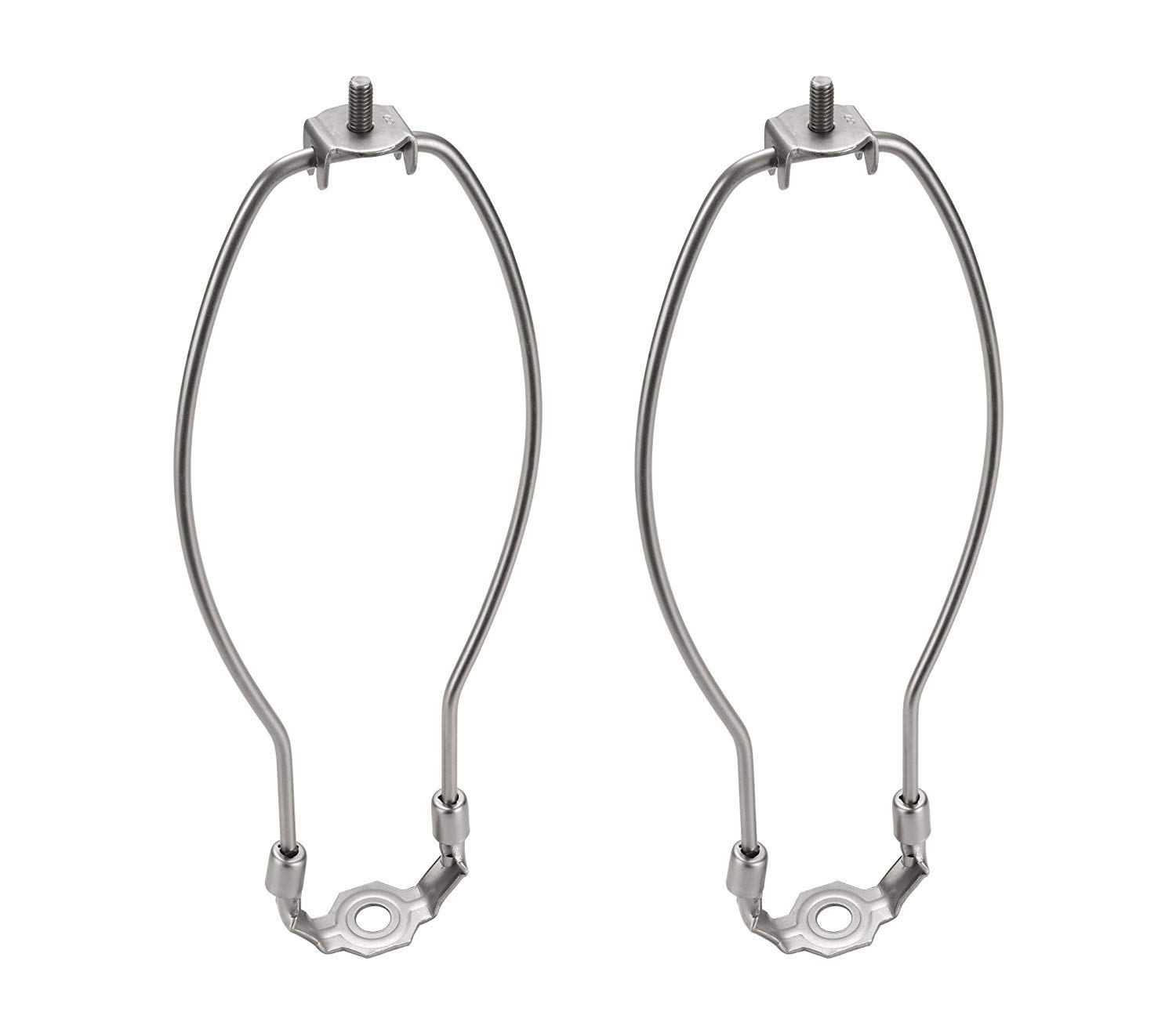 Aspen Creative 20007-22, 10" Heavy Duty Lamp Harp with Saddle in Satin Nickel Finish, 2 Pack