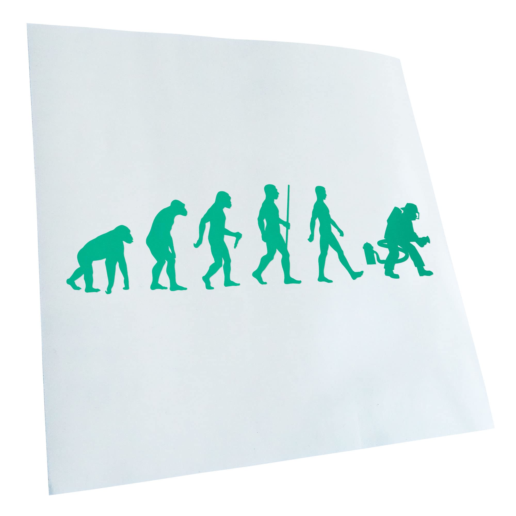 Kiwistar - Car Sticker - Evolution Fireman - Turquoise - 40 x 11 cm - Rear Window Car Sticker Weatherproof for Car Truck Moped Truck - Sticker Exterior Self-Adhesive Tuning Accessories for Windows