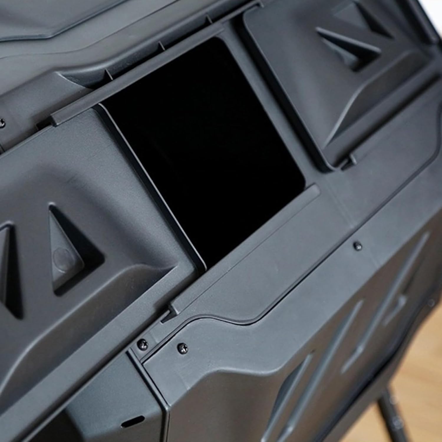 43 Gallon Outdoor Compost Bin, Dual Chamber Compost Tumbler W/2 Sliding Doors, Large Capacity Composting Bins, Garden Rotating Tumbling Composter for Patio Yard Lawn