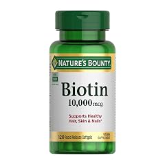 Natures Bounty Biotin Hair Skin and Nails Vitamins Supports Healthy Hair Skin and Nails 10 000 mcg 120