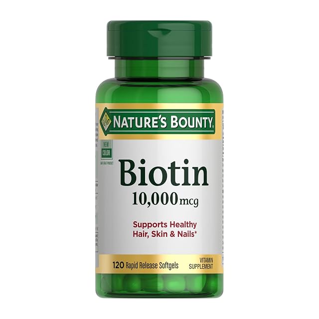 Natures Bounty Biotin Hair Skin and Nails Vitamins Supports Healthy Hair Skin and Nails 10 000 mcg 120