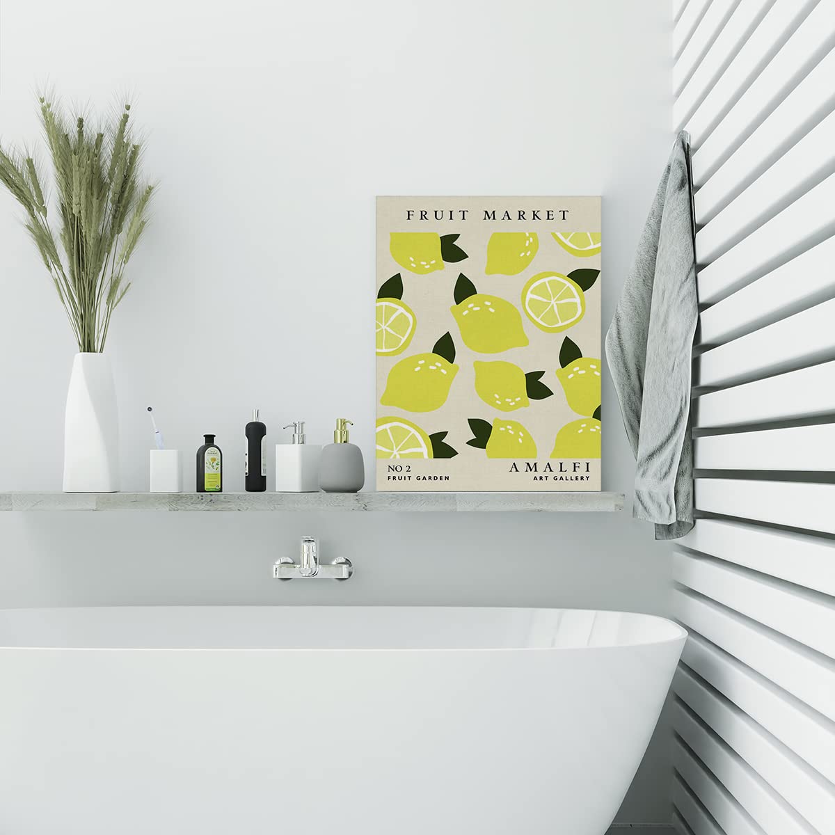 Wandbild Zitronenmeerblick 30x45cm - Frischer Leinwanddruck Für Moderne Dekoration