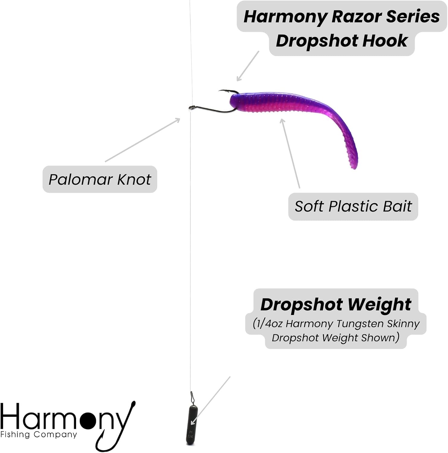 Harmony Fishing Razor Series Drop-Shot Hooks, Black Nickel, 50-Pack, photo 5 of 7