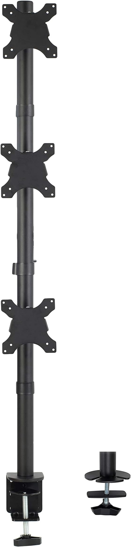 VIVO Triple LCD Monitor Desk Stand, Desktop Mount, Free Standing Vertical 3 Screens up to 27" (STAND-V003V)