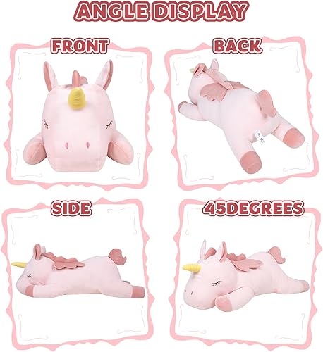 Miniatura 3 de My OLi Almohada de peluche de unicornio de 24 pulgadas, almohada de peluche de unicornio de peluche, almohada de peluche suave para abrazar,