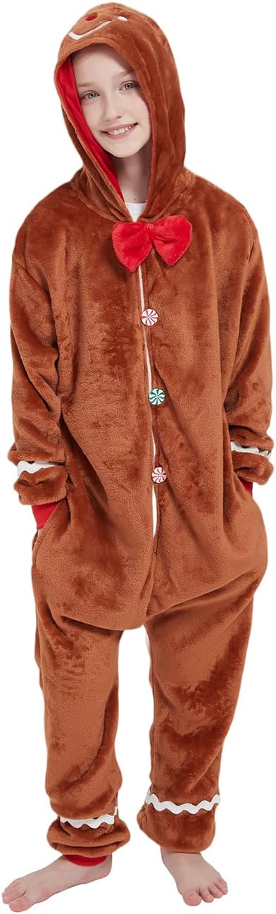 Elephant Onesie Kids Animal Deer Costume for Girls Boys One Piece Pajamas Cosplay Plush Soft Halloween Sleepwear - Image 5