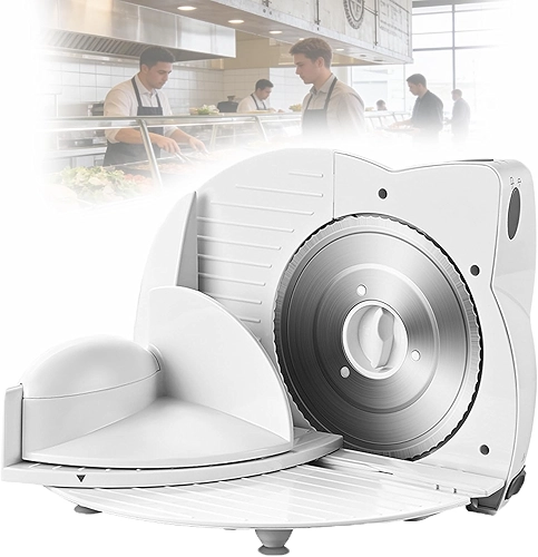 Fatiador EléTrico De Frios DobráVel, LâMina De AçO InoxidáVel 420, 3 ConfiguraçõEs De Espessura AjustáVeis, DiâMetro Da LâMina 17cm,Ideal Para Carnes Sem Osso,DoméStico