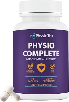 PhysioTru Physio Complete CoQ10 Supplement - Superior Nutrient Absorption, Antioxidant & Energy Support - Coenzyme Q10 Ubiquinone with Fulvic Acid, Magnesium Taurate & Reishi Extract - 1 Pack