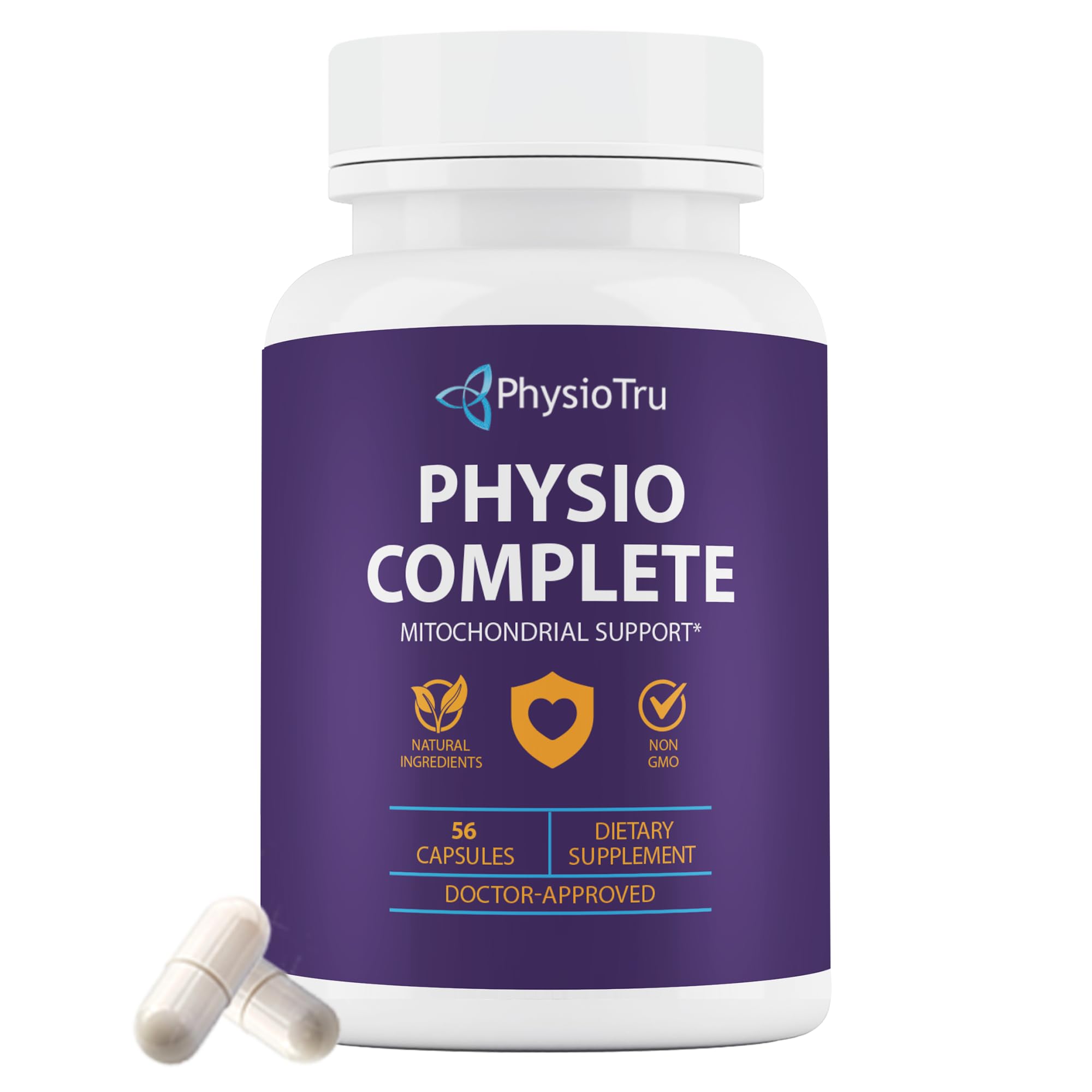 PhysioTru Suplemento de Coenzima Q10 com Ácido Fúlvico e Taurato de Magnésio, 150 mg, 56 cápsulas