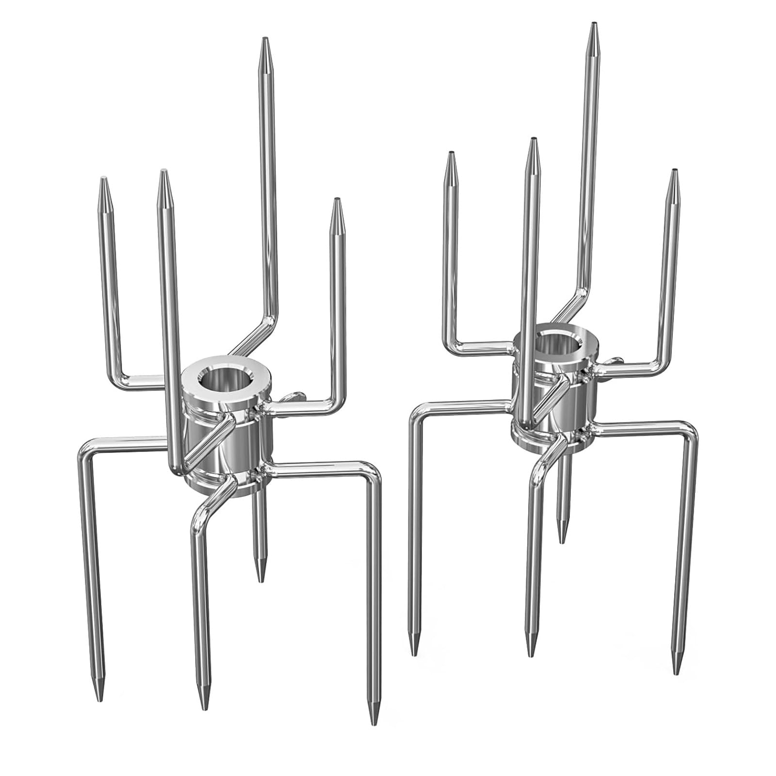 kwoifioy Premium Double Head Rotisserie Fork with Nonslip Handle Rotating Fork for Safe and Comfortable Grilling Nonslip Barbecue