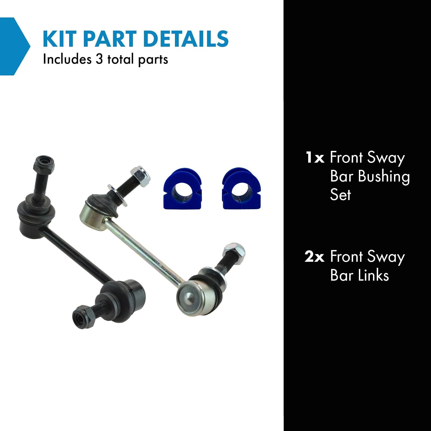 TRQ Front Suspension Kit Sway Bar Bushing Set Sway Bar Stabilizer Link Compatible with 2003-2009 Lexus GX470 Toyota 4Runner 2007-2009 FJ Cruiser