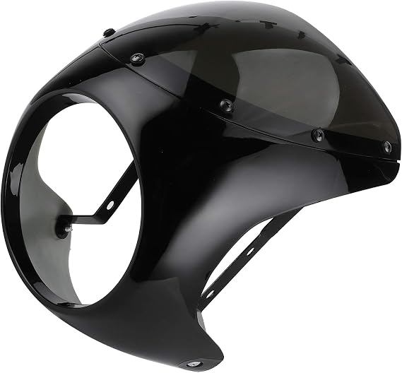 7 Inch Motorcycle Headlight Fairing (Bright black + black cover)