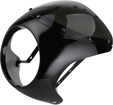7 Inch Motorcycle Headlight Fairing (Bright black + black cover)