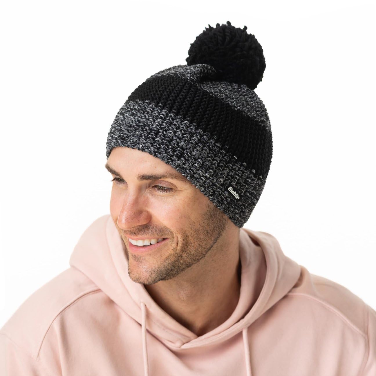 Eisbär Bonnet a Pompon Styler Femme/Homme - Made in The EU de Ski en Tricot pour l'hiver avec Doublure, Doublure Automne-Hiver Hiver