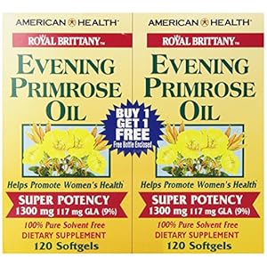 American Health Dietary Fiber Supplements, 1300 mg, Royal Brittany Evening Primrose Oil Epo, 120 Count (Pack of 2)