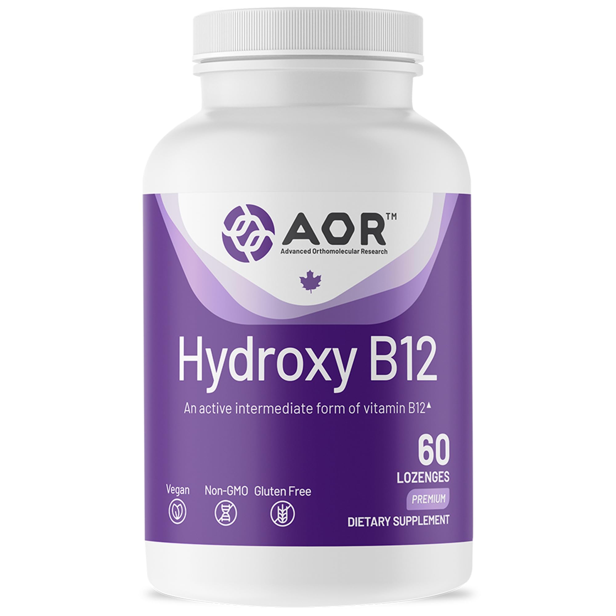 AOR Hydroxy B12 Sublingual Lozenges, 1000 mcg, Vegan, 60 Lozenges