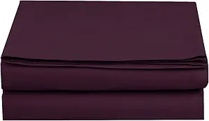 Luxury Flat Sheet on Amazon Elegant Comfort Wrinkle-Free 1500 Premier Hotel Quality 1-Piece Flat Sheet, Twin/Twin XL Size, Purple