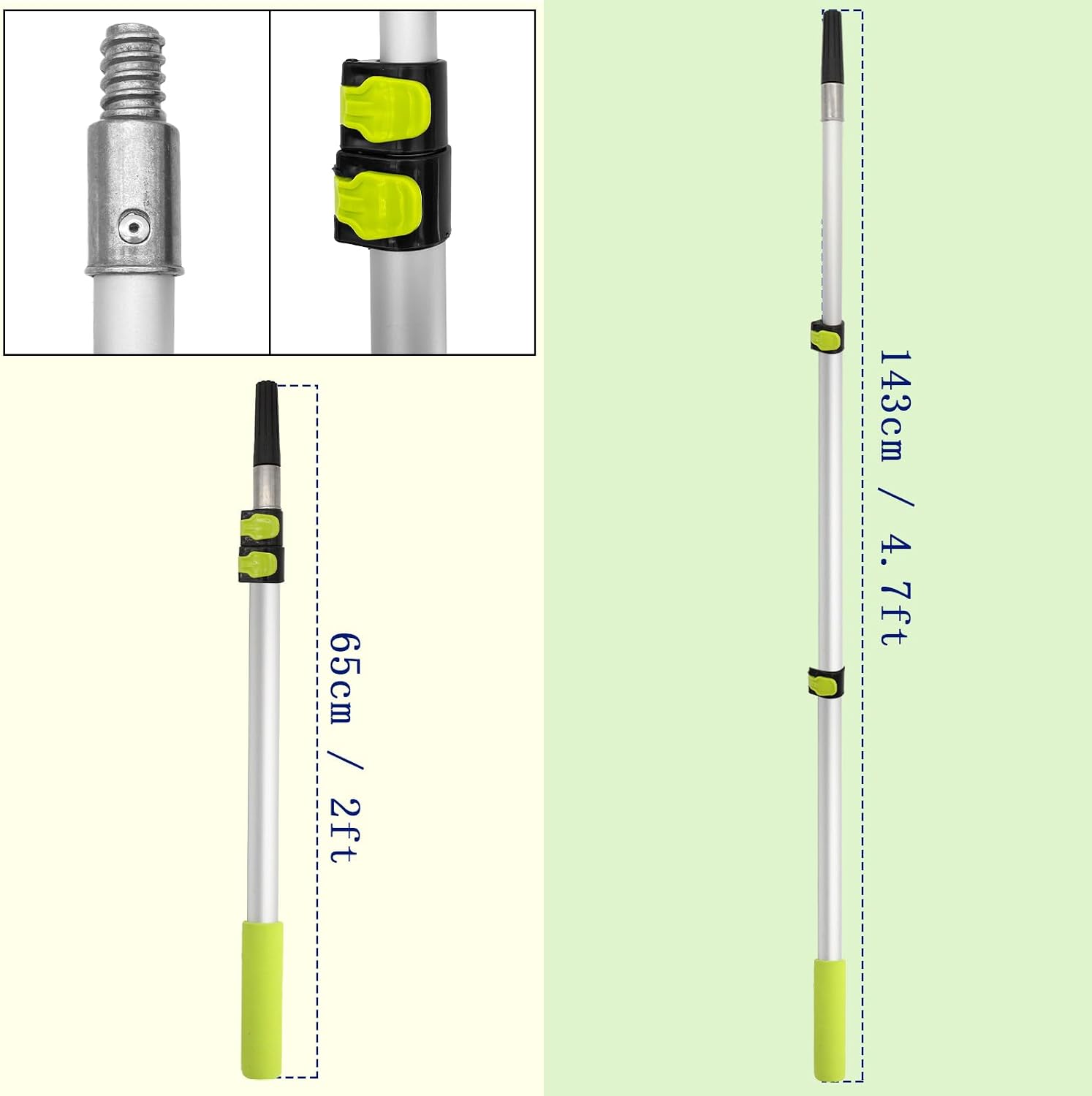 2 Pack Telescopic Extension Pole, 2-4.7 FT Multi-Purpose Extension Pole, Lightweight Portable Aluminum Telescoping Rod, Paint Roller Extension Poles for Painting, Dusting and Cleaning