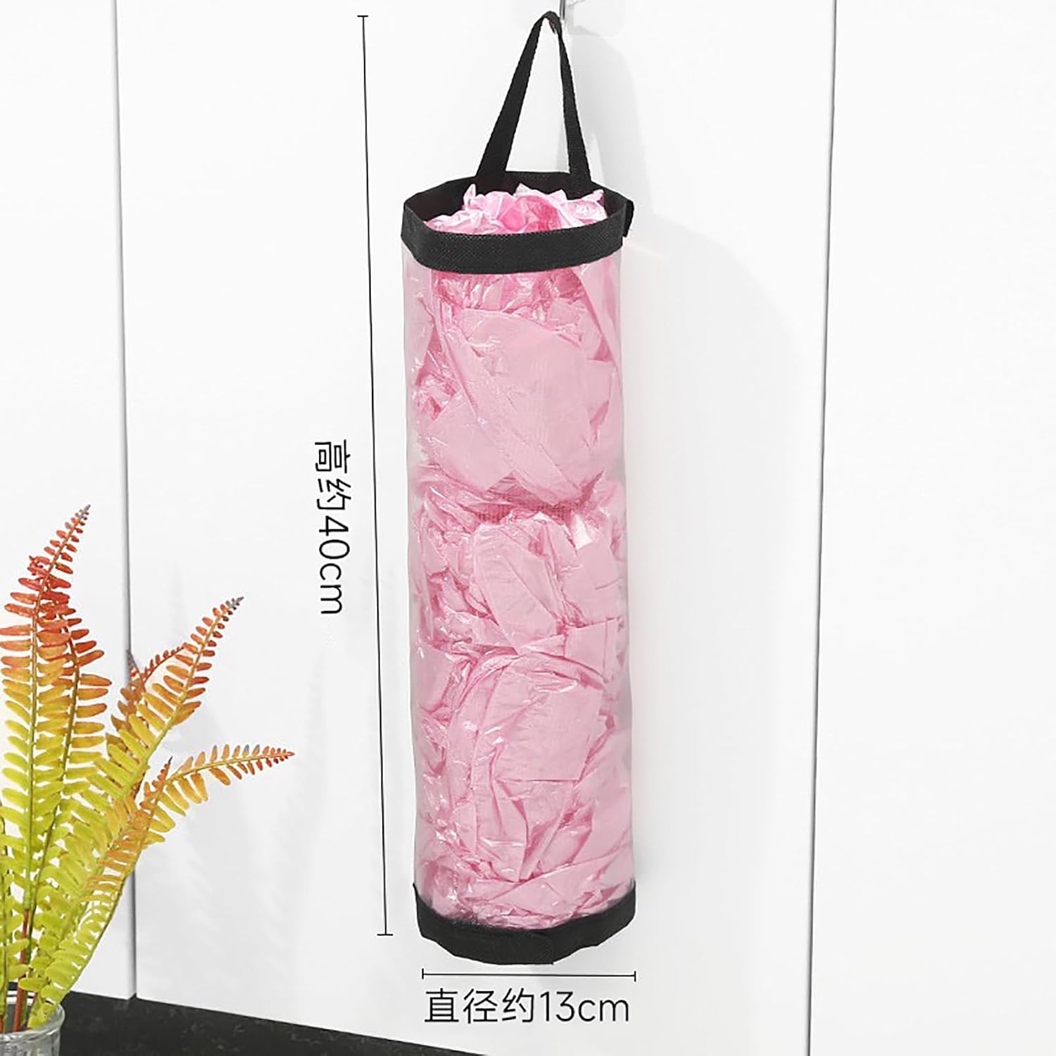 Plastic Bag Holder Grocery Bag Organizer Space Saving Hanging Large Bag Storage Dispenser for Kitchen Home