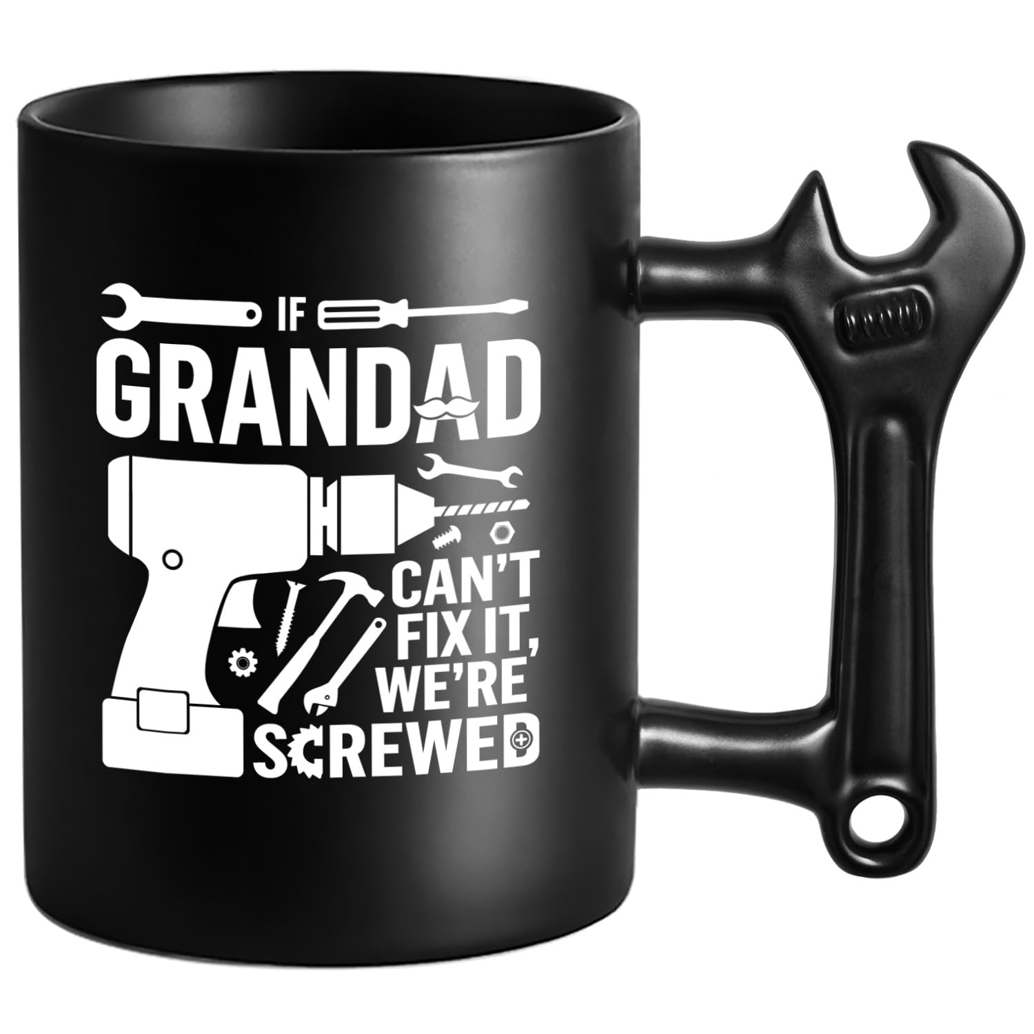 LOZACHE Funny Coffee Mug for Grandad, Novelty Ceramic Cup with Wrench Handle, Birthday Gift for Fathers' Day, Cool Gifts for Best Grandfather Christmas โ image 1