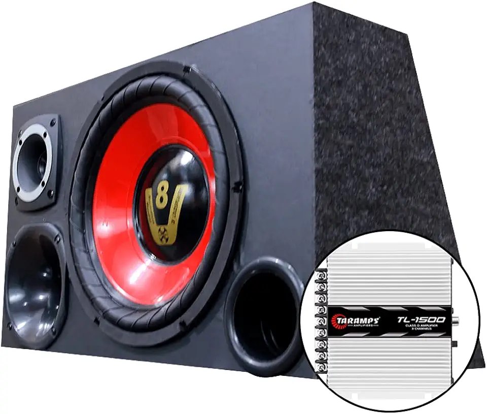 Kit Caixa Trio Som Falante 12 Pol 800w Pmpo + Modulo Taramps