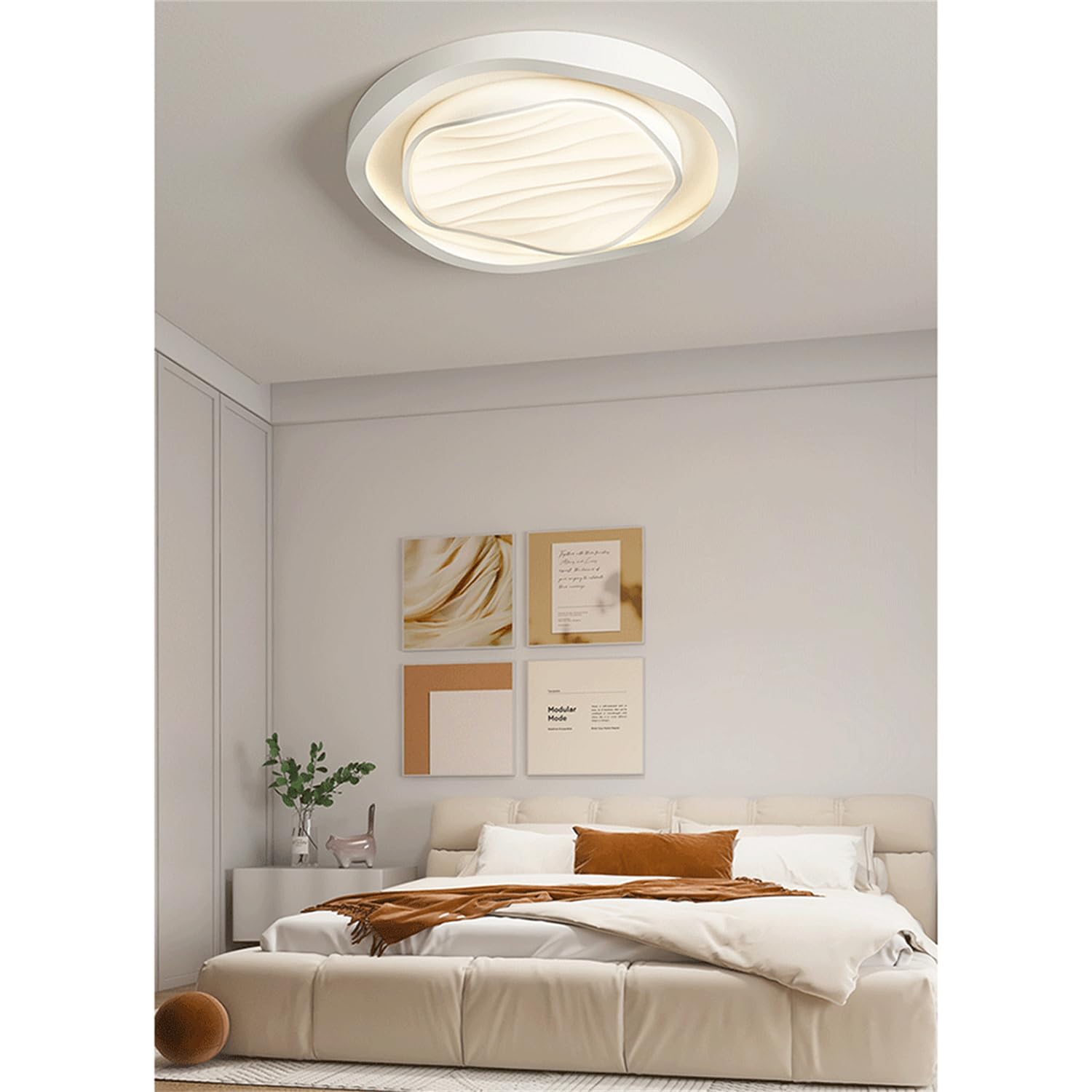Lámpara Techo Metálica Estilo Crema Con Panel 3 Temperaturas Color