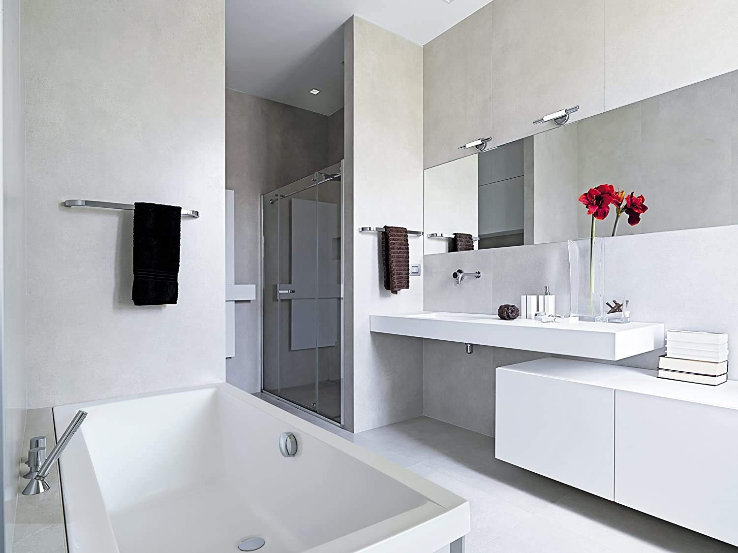 VBChome Bañera 175x80 cm Juego de Acrílico Bañera con Sifón Rectángulo Diseño Blanco Grifo de Desagüe Moderno en Cromo Simplex para 2 Personas (175x80cm)