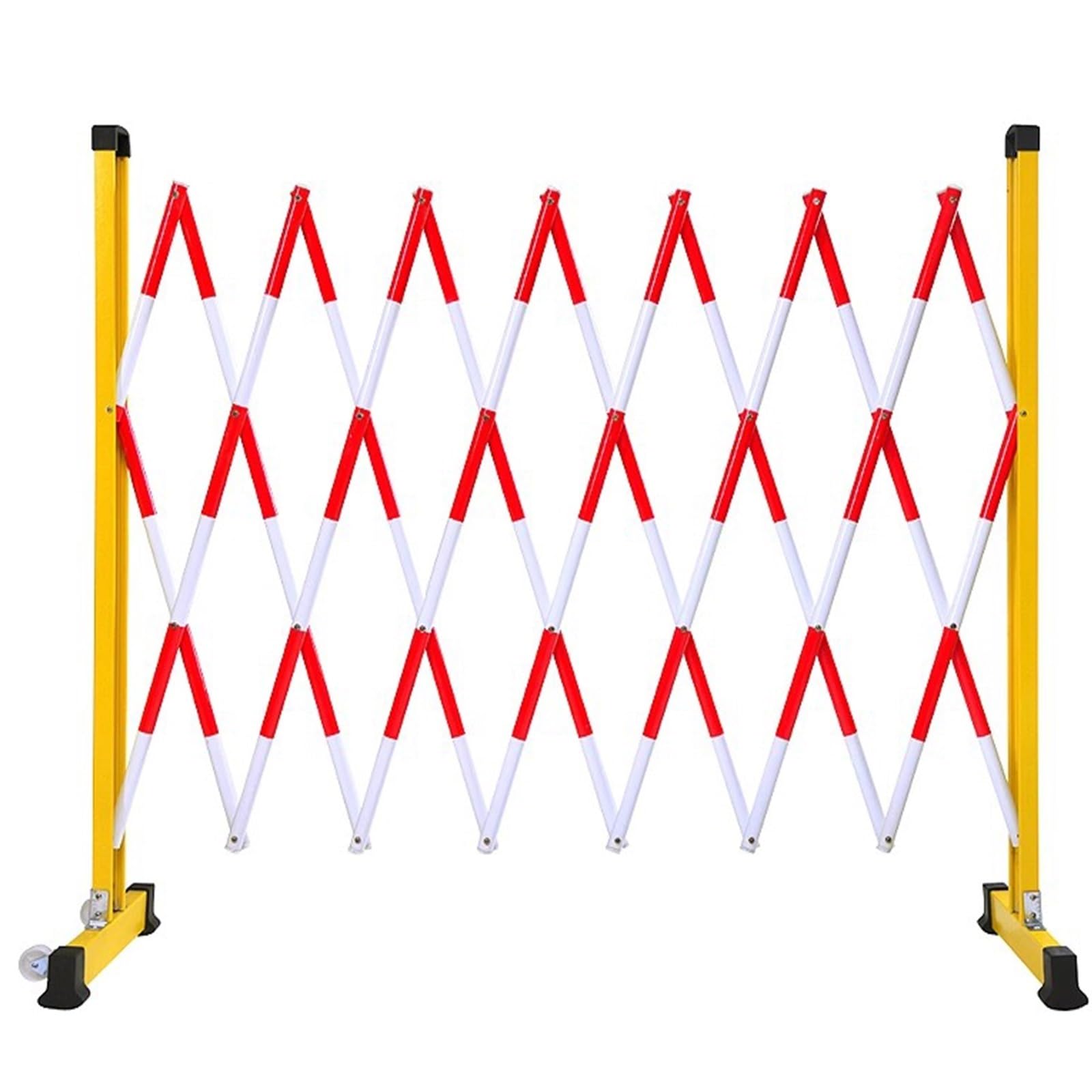 WDSOPK Expandable Mobile Barrier Traffic Fence, Retractable Traffic Fence Portable Safety Barrier Industrial Expandable Metal Barricade for Driveway Construction Parking Outdoor（Red-120x500cm）