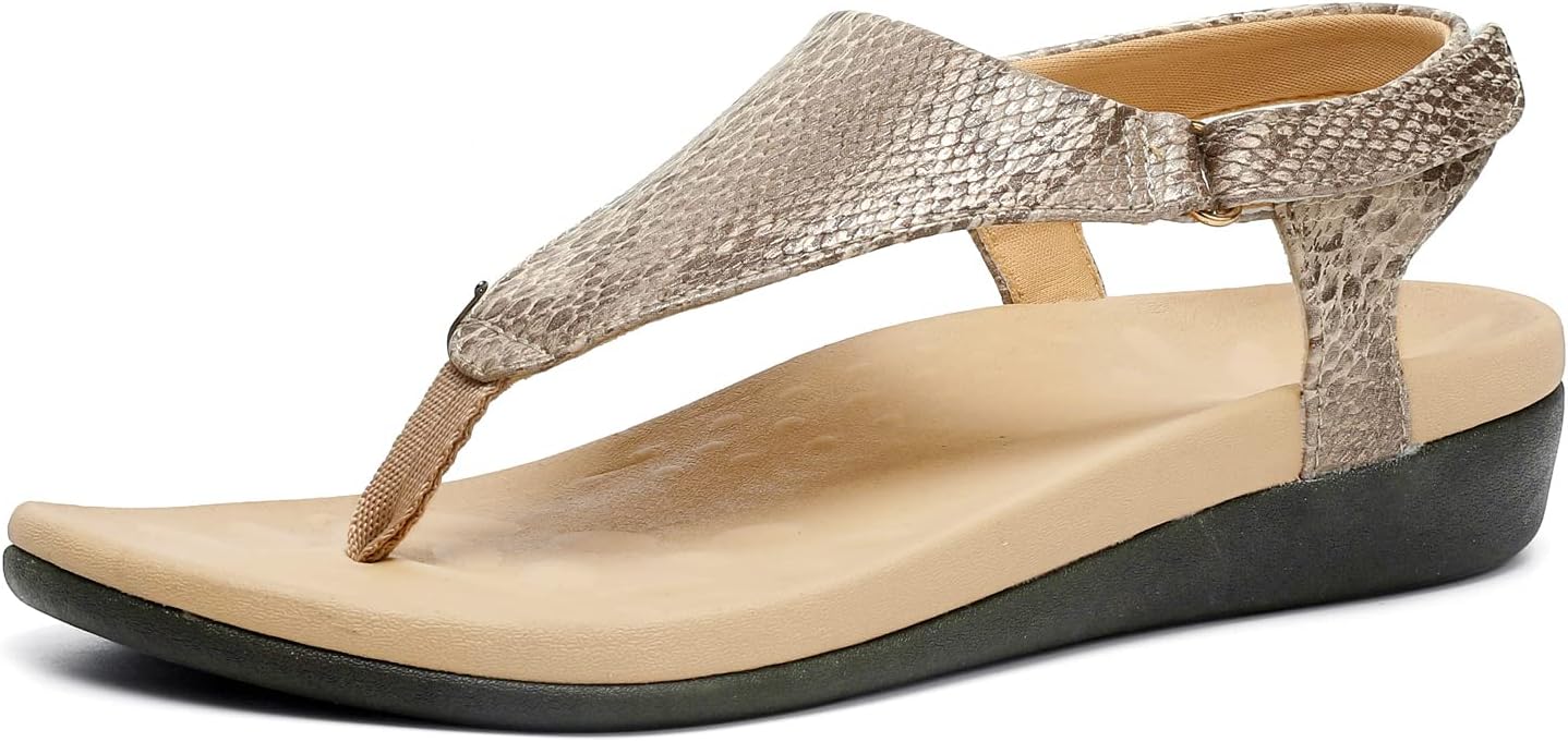 UTENAG Womens Arch Support Sandals Orthotic Adjustable Thong Flip Flops