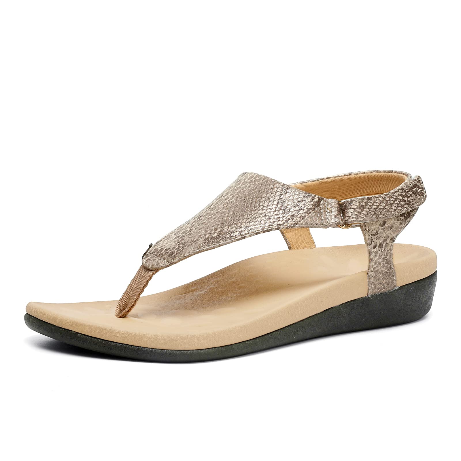 UTENAG Womens Arch Support Sandals Orthotic Adjustable Thong Flip Flops