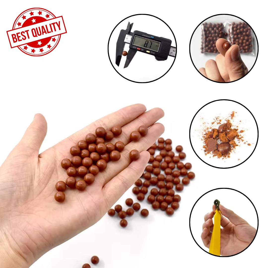 Slingster® 9mm Natural Clay Balls – 500g Biodegradable Red Mud Balls for Slingshot Practice 1