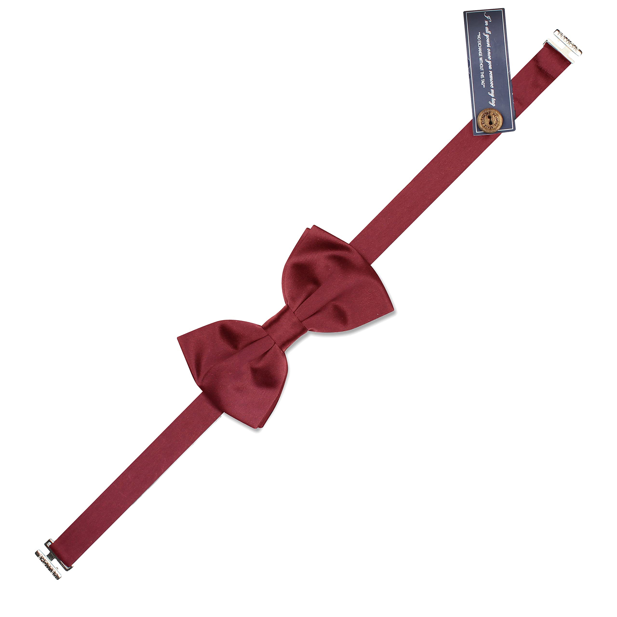 Peluche Essentials Premium Satin Maroon Bowtie for Men- Comes in a Gift Box - Image 7 thumbnail