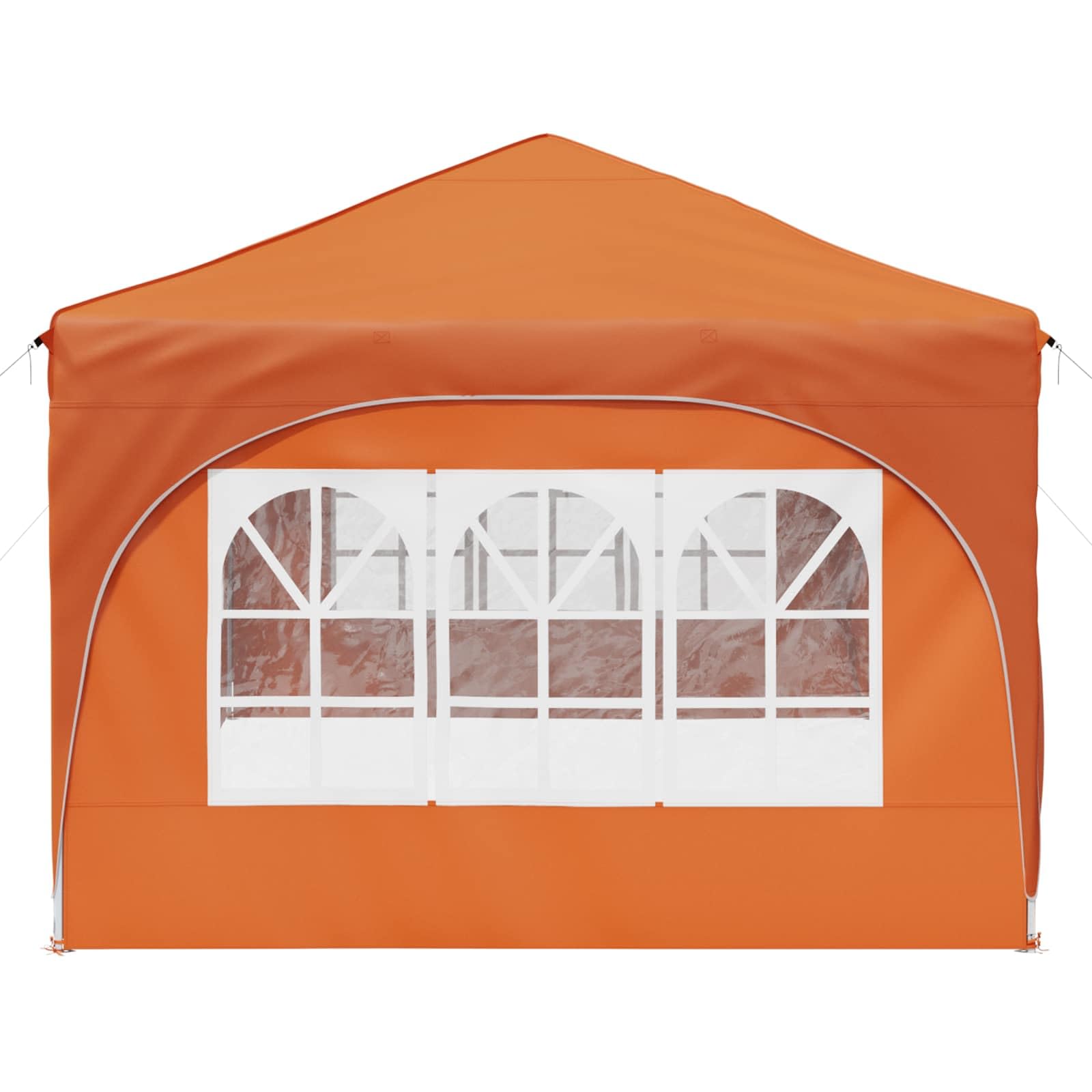 Namiot imprezowy Pop-up z wytrzymałego materiału Oxford 575 x 288 x 245 cm, pomarańczowy, ze stabilnym metalowym stelażem, 6 części bocznych, odporny na warunki atmosferyczne, ochrona przed