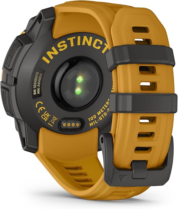 Garmin Instinct 3 – 45 mm, Turuncu/Gri | Güneş, sağlam dış mekan tasarımı, dahili el feneri, alp acele koleksiyonu sınırlı sayıda renk