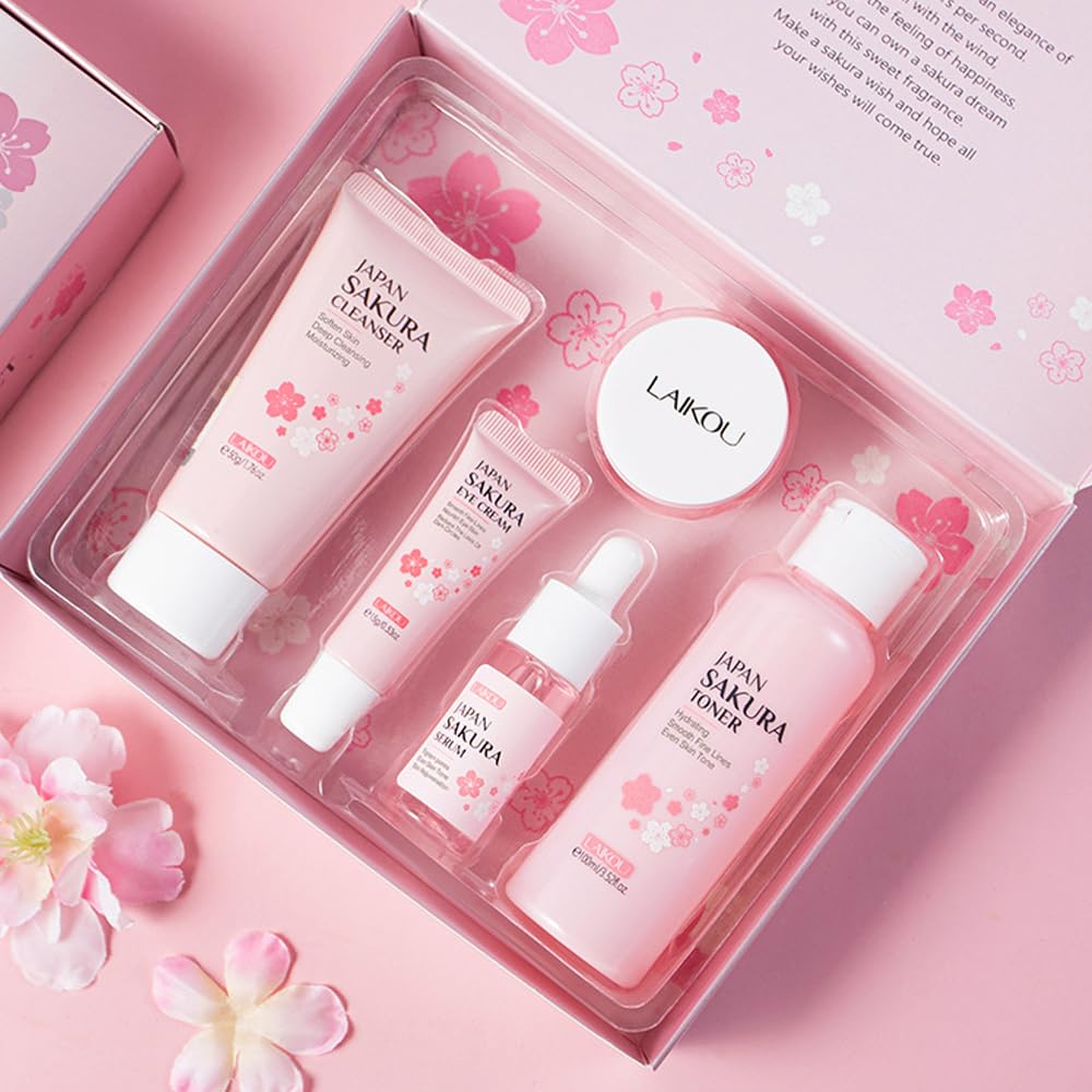 Amazon.com : Skincare Gift Set Sakura Skin Care Travel Kit with