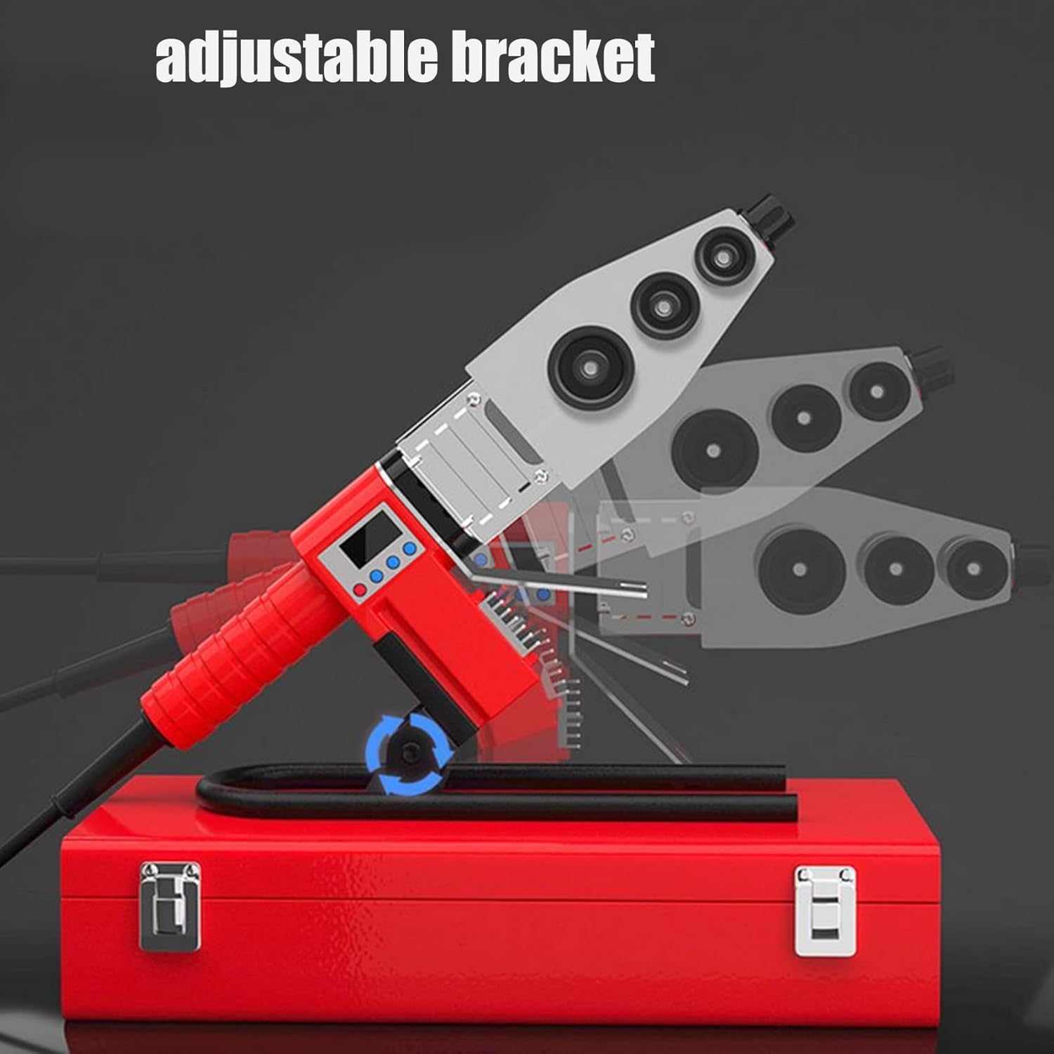 Máquina de soldadura de tubos de plástico, kit de herramientas de soldadura de fusión en caliente con línea antiquemaduras, ajustable de 0 a 320 °C, doble disipación de calor
