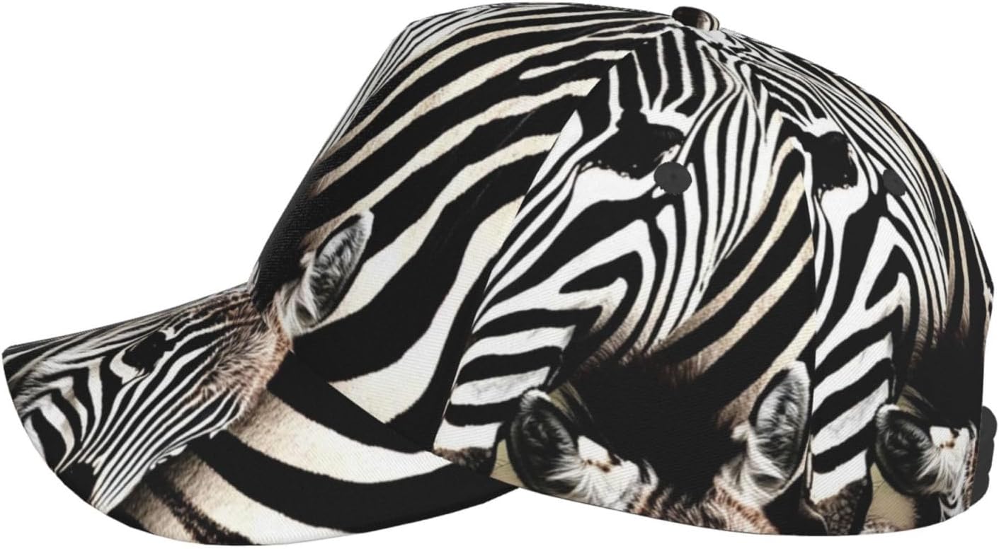 Zebra Pattern Baseball Cap Unisex Adjustable Baseball Hats for Sports Outdoor Black - Image 5