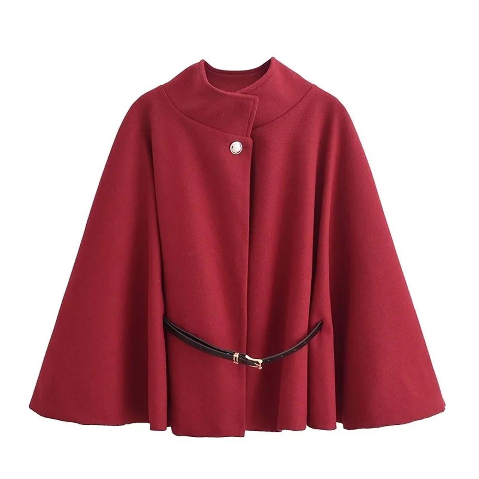 Erhtguo Women's Burgundy Poncho Capes Cloaks Winter Coats Woman Sleeve Cape For Fashion Jacket(,S)