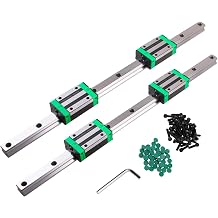 HGR20 Linear Guide Set 2 Pieces HGR20-500 mm Linear Guide Rail + 4 Pieces HGH20 Sliding Block for Electrical Devices Milling CNC Rounters Slider Block 3D Printer