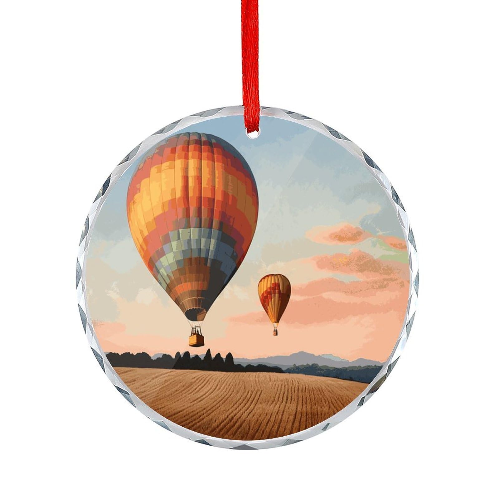 Btcowzrv Style Hot Air Balloon Round Ornament Hanging Pendant Decor
