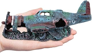 Plyisty No Pollution Very Vivid Aquarium Plane Decor, Artificial Fish Tank Ornament, Resin Material, for Decorating for Fish Tank