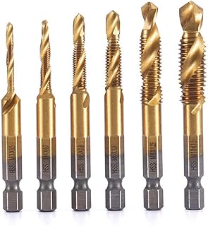 YUET 6pcs HSS Tap Drill Bit Set - 2-in-1 Comb...,