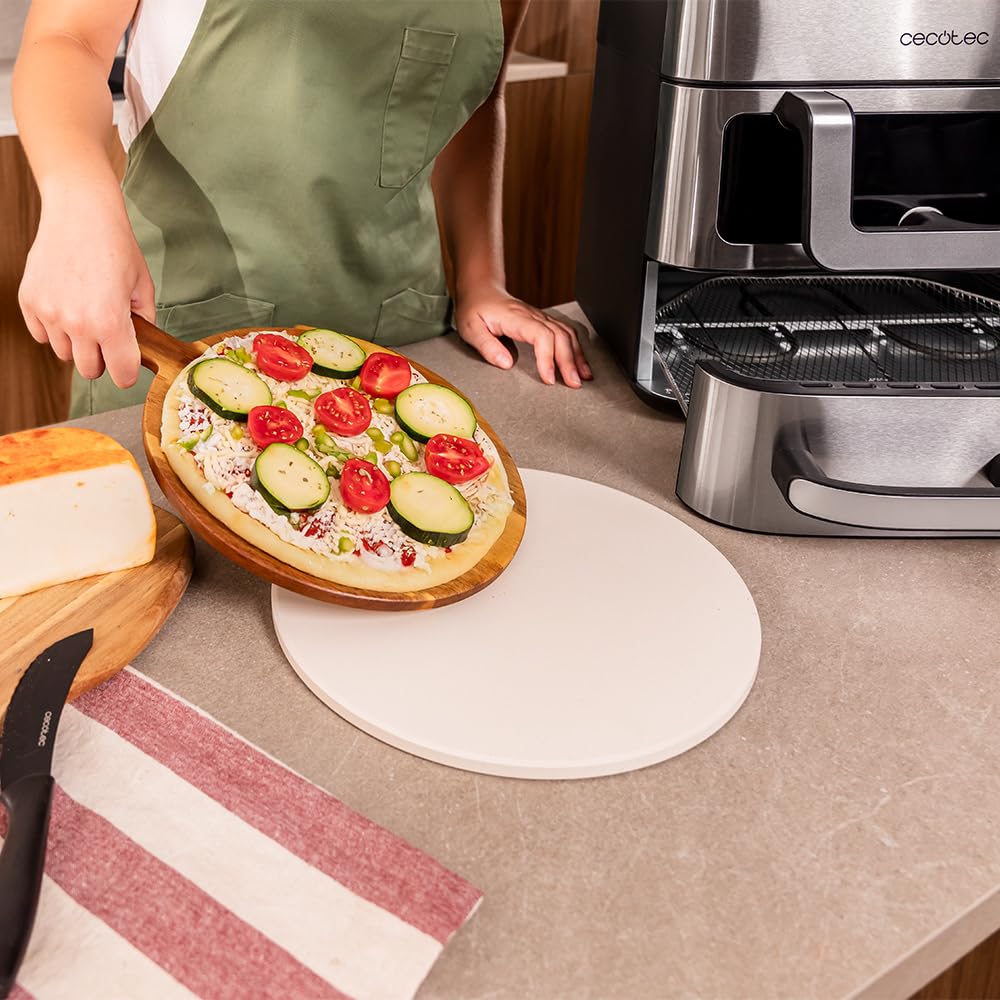 Cecotec Cecofry FoodCourt 18000 4Pizza Air Fryer 18 l Air Fryer 18000 4Pizza 2700 W, Backofen 30 cm, Temperatur max. 230 °C, 9 l Trennwand und 200 °C, Sync-Funktion, Pizzastein, Farbdisplay, Edelstahl