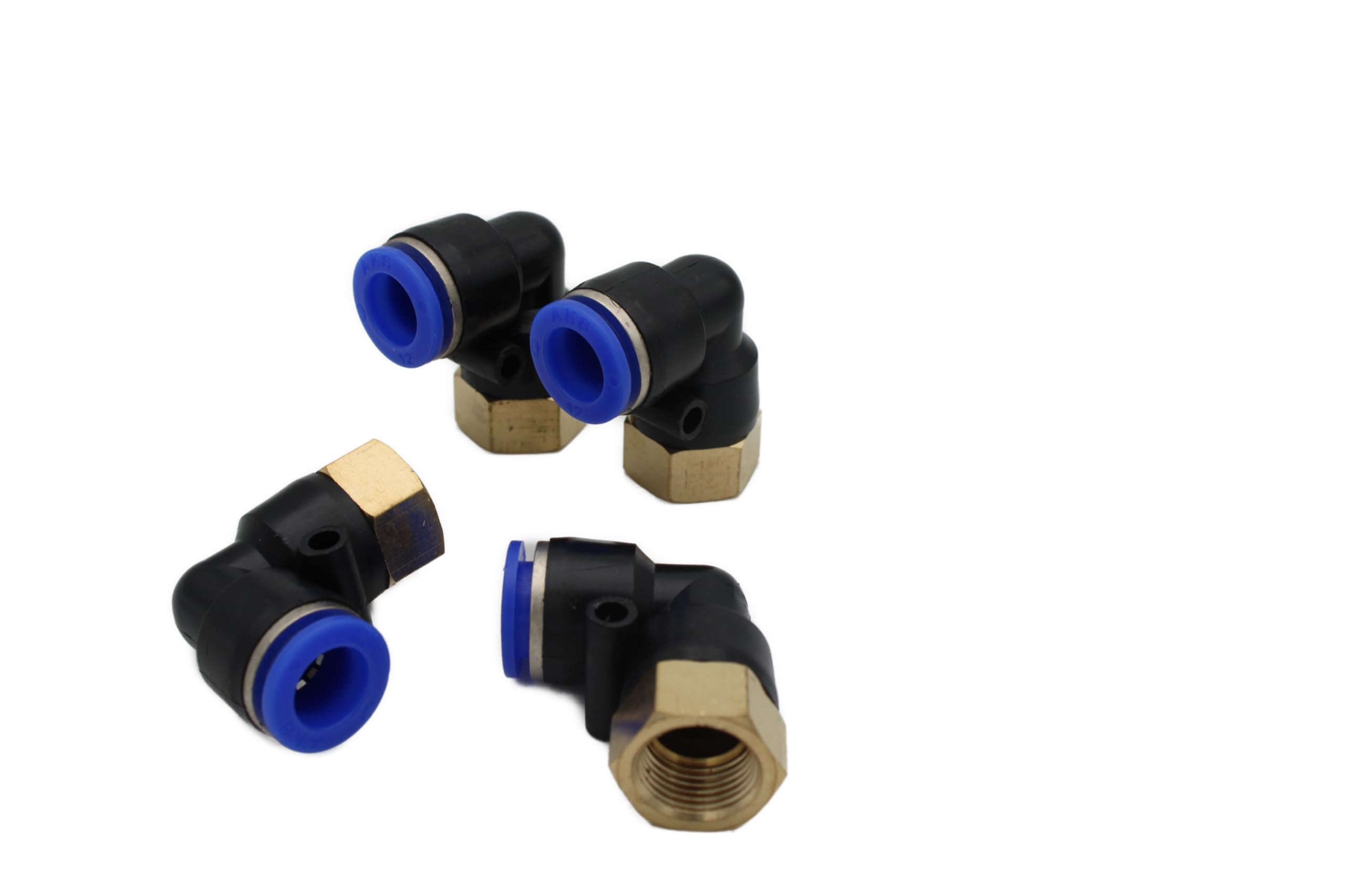 Raccordo pneumatico angolare 90° con filettatura interna 1/2" – 12 mm IQS 2 pezzi collegamento push in qualità industriale (1/2" – 12 mm – angolo 90°, 2 pezzi)
