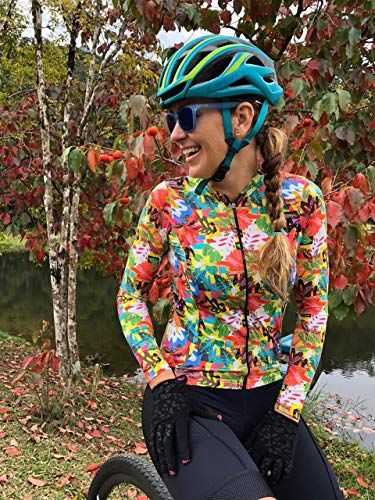 Camisa De Ciclismo Feminina Márcio May Manga Longa Funny Cool Leaves