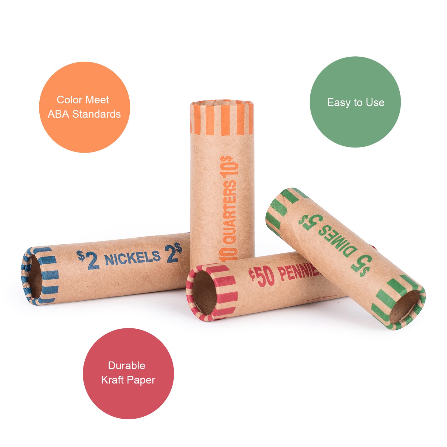 Snapklik.com : Coin Wrappers For All Coins Coin Rolls Wrappers Coin ...