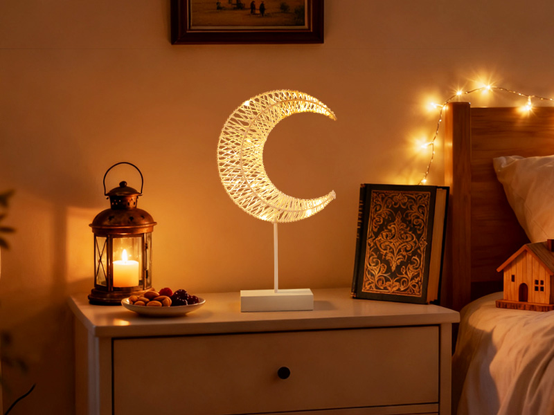 Amazon.com: Lewondr Decorative Table Lamp, Christmas Moon Star