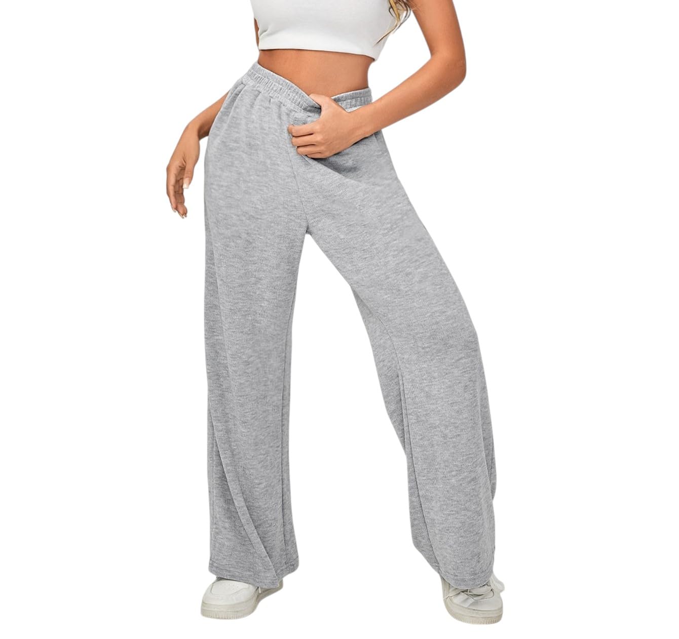 dockstreet Straight Wide fit Long Length Open Bottom Jogger for Women/Trending Multi Pocket Style, Relaxed Casual Pants for Women-picture-25