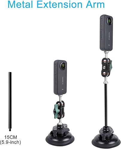 Miniatura 5 de PellKing Soporte de ventosa para cámara con soporte para teléfono y adaptador de cámara de acción Accesorios para Insta360 X5, X4 X3, ONE X2, ONE